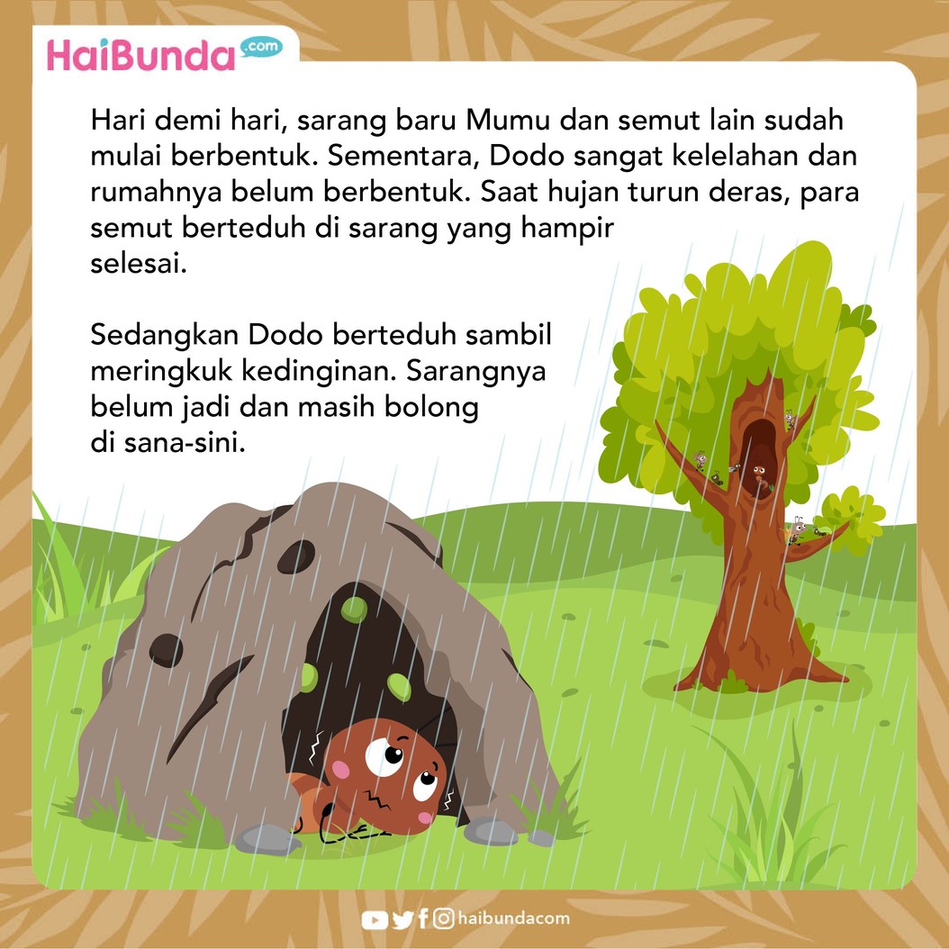 Cerita fabel, Dodo si semut yang ingin membuat sarangnya sendiri.