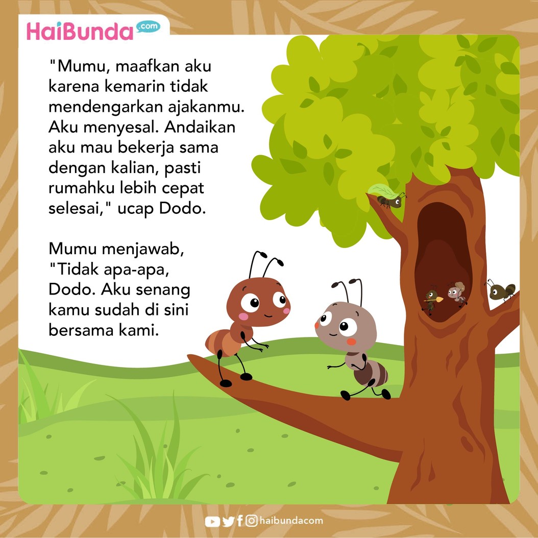 Cerita fabel, Dodo si semut yang ingin membuat sarangnya sendiri.
