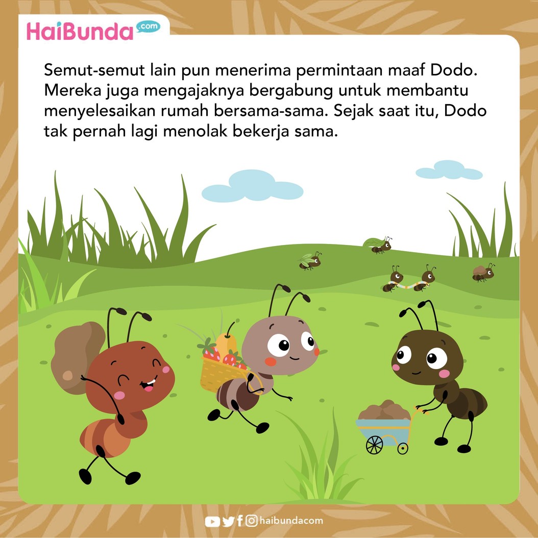 Cerita fabel, Dodo si semut yang ingin membuat sarangnya sendiri.
