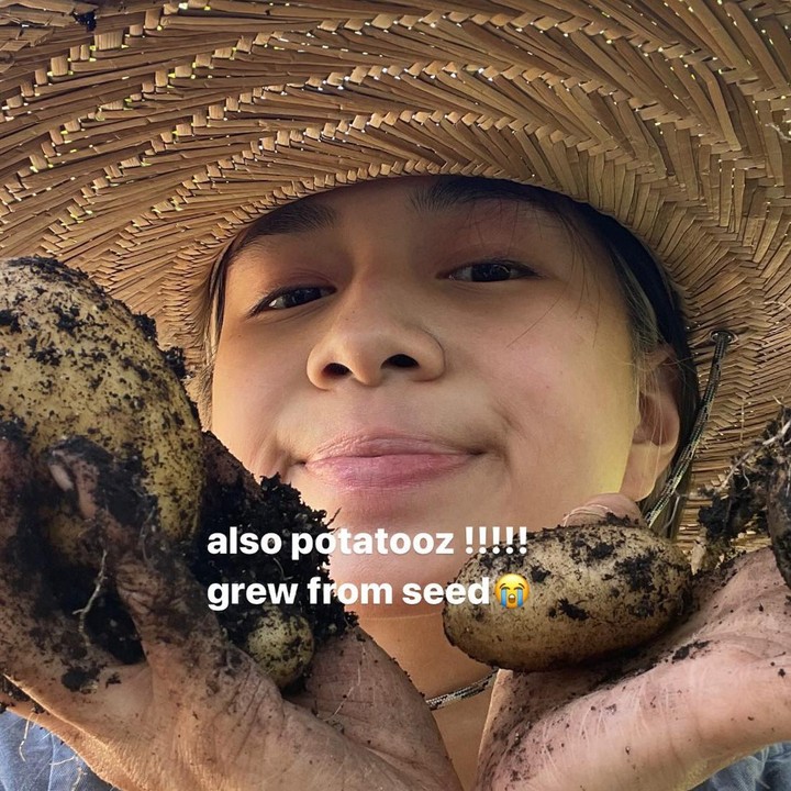 <p>Niki terlihat menggunakan tangan langsung ketimbang memakai sarung tangan untuk bercocok tanam. Intip saja potretnya ketika sedang panen kentang. (Foto: Instagram @nikizefanya)</p>