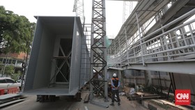 FOTO: Progres Pembangunan LRT Jakarta Fase 1B Velodrome - Rawamangun
