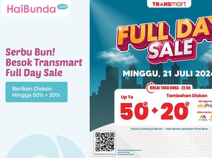 Serbu Bun! Besok Transmart Full Day Sale Berikan Diskon Hingga 50% + 20%