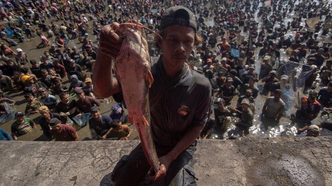 FOTO: Mengintip Meriah Festival Memet Ikan di Klaten