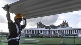 FOTO: Persiapan Upacara HUT Ke-79 RI di IKN