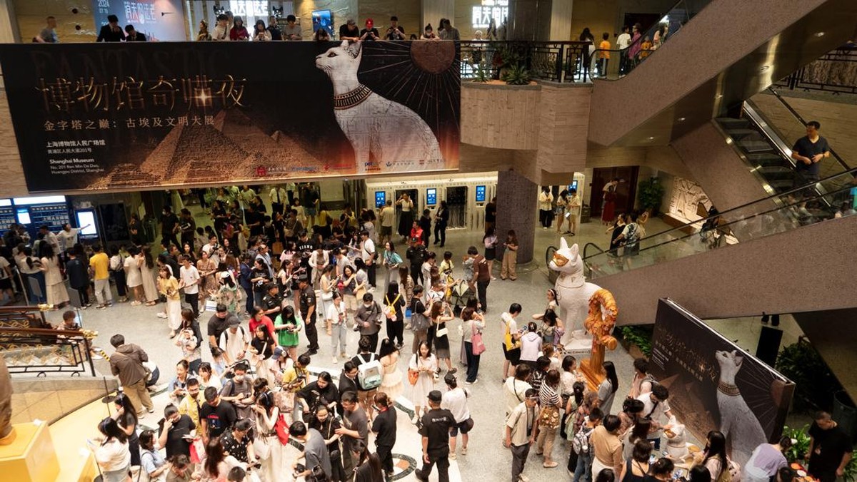 FOTO: Kala Kucing Nikmati Pameran Mesir Kuno di Museum