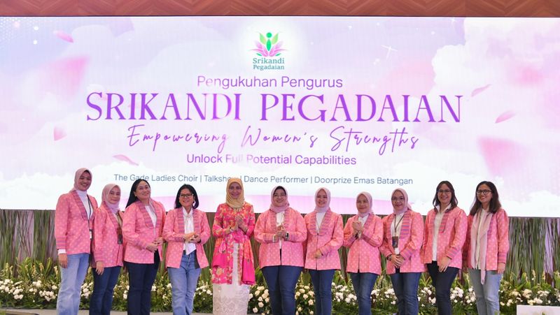 PT Pegadaian resmi mengukuhkan organisasi Srikandi Pegadaian di Ballroom The Gade Tower, pada Rabu (24/7).