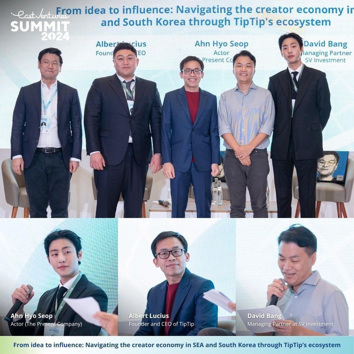 <p>Ahn Hyo Seop menjadi pembicara di East Ventures Summit 2024 yang digelar di hotel bintang lima Jakarta pada Rabu (31/7/24). Ia mewakili agensinya, The Present col. dalam acara yang diselenggarakan oleh perusahaan modal ventura itu, Bunda. (Foto: Instagram @eastventures)</p>