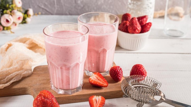 Ilustrasi smoothie stroberi