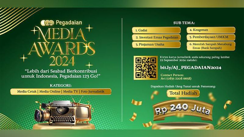PT Pegadaian menggelar Pegadaian Media Awards 2024, ajang kompetisi karya jurnalistik bagi jurnalis di seluruh penjuru tanah air.