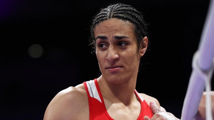 Paris 2024 Olympics - Boxing - Women's 66kg - Prelims - Round of 16 - North Paris Arena, Villepinte, France - August 01, 2024. Imane Khelif of Algeria is seen after her fight against Angela Carini of Italy. REUTERS/Isabel Infantes