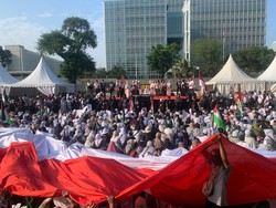 5 Tuntutan Aksi Bela Palestina di Depan Kedubes AS Jakarta Pusat