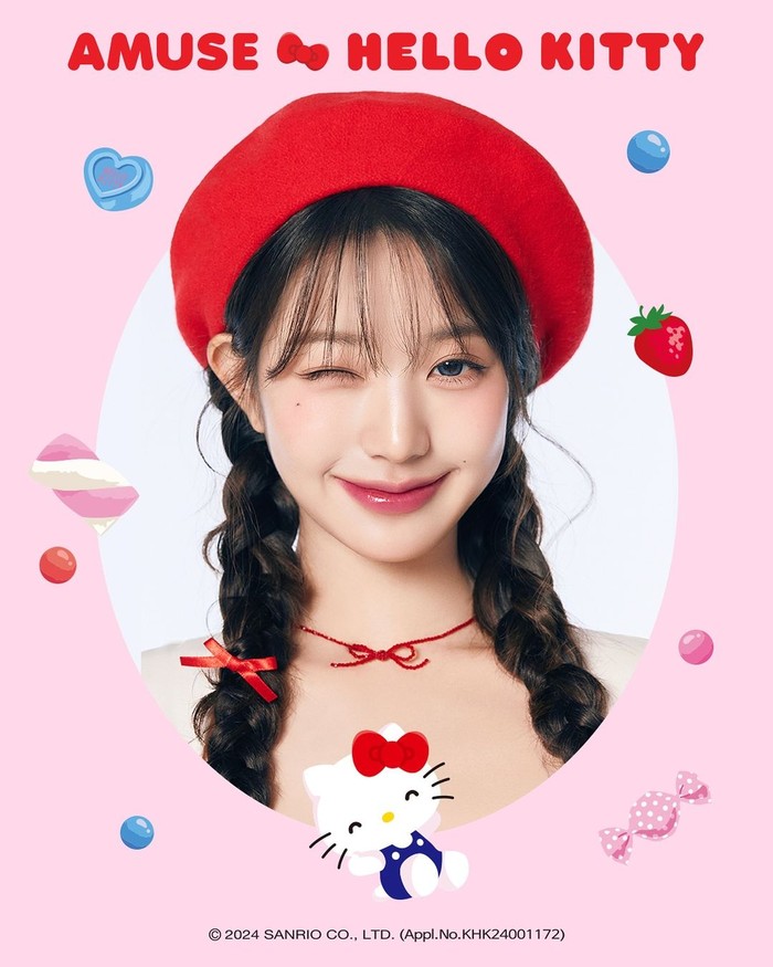 Wonyoung IVE kembali melakukan pemotretan bersama brand kecantikan Amuse untuk memperkenalkan produk koleksi terbaru yang berkolaborasi dengan karakter Sanrio yakni Hello Kitty./ Foto: instagram.com/for_everyoung10