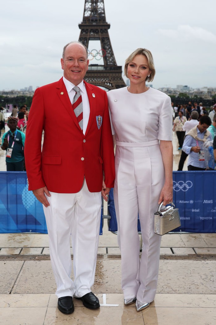 PARIS, FRANCE - JULY 26: Prince Albert II of Monaco and Princess Charlene of Monaco attend the red carpet ahead of the opening ceremony of the Olympic Games Paris 2024 on July 26, 2024 in Paris, France. (Photo by Matthew Stockman/Getty Images)