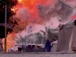 Penampakan Rudal Israel Hantam Kamp Pengungsi Gaza