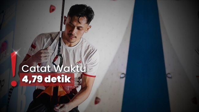 Detik-detik Veddriq Leonardo Capai Rekor Panjat Tebing di Olimpiade Paris