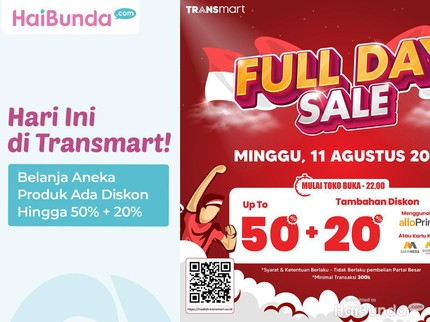 Hari Ini di Transmart! Belanja Aneka Produk Ada Diskon Hingga 50% + 20%
