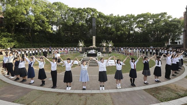 FOTO: Peringatan 79 Tahun Bom Atom di Nagasaki Tanpa AS Cs