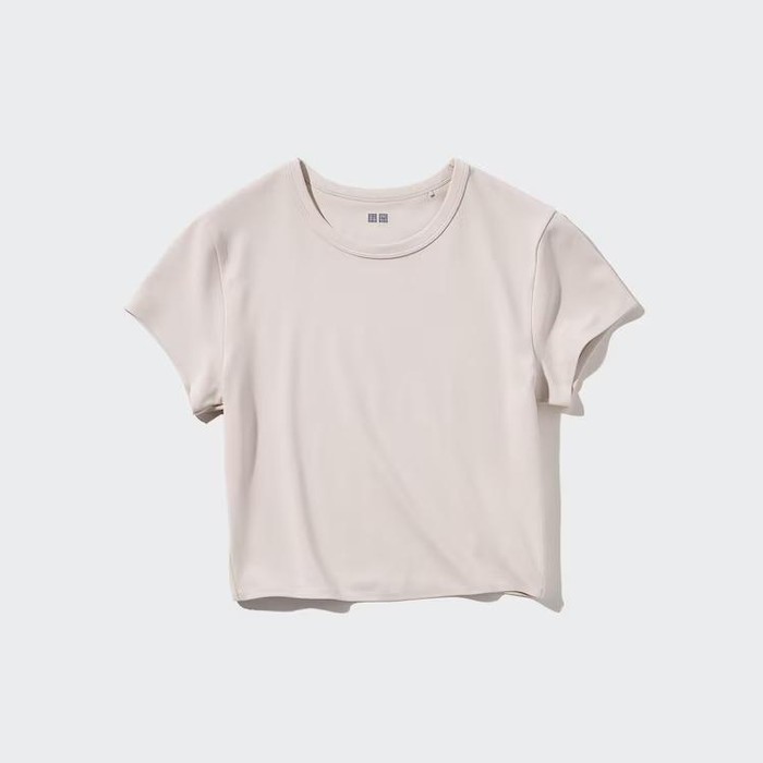 Uniqlo AIRism Ultra Stretch Crop T-Shirt Short Sleeve Uniqlo AIRism Ultra Stretch Crop T-Shirt Short Sleeve