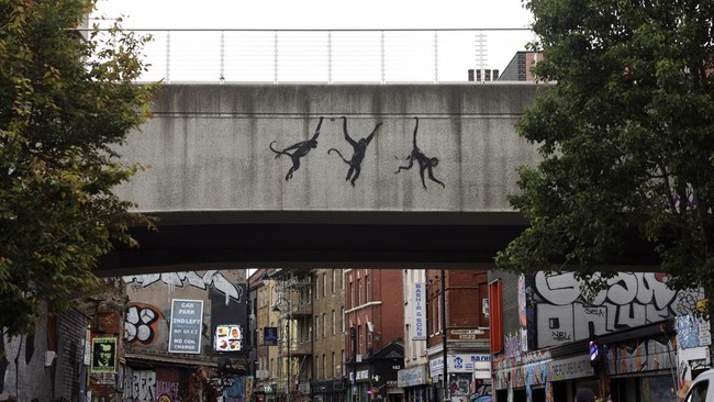 FOTO: Banksy 'Lepas Liar' Mural Binatang di London