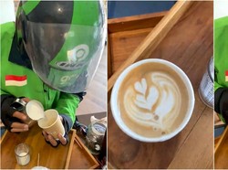 Driver Ojol Ditantang Bikin Latte Art, Ternyata Jago!