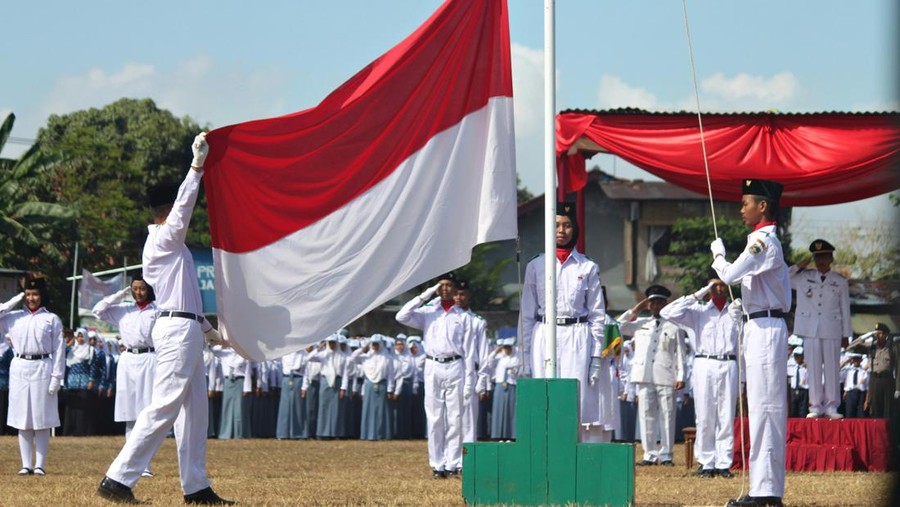 Ilustrasi upacara bendera