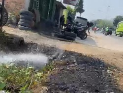 Pipa Jargas PGN di Bandar Lampung Bocor dan Terbakar, Api Sudah Padam