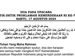 10 Teks Doa Upacara 17 Agustus 2024 Resmi Kemenag dan Link PDF-nya