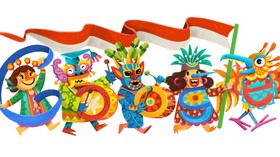 Google Doodle Rayakan HUT RI Lewat Parade 17-an, Dipimpin Garuda
