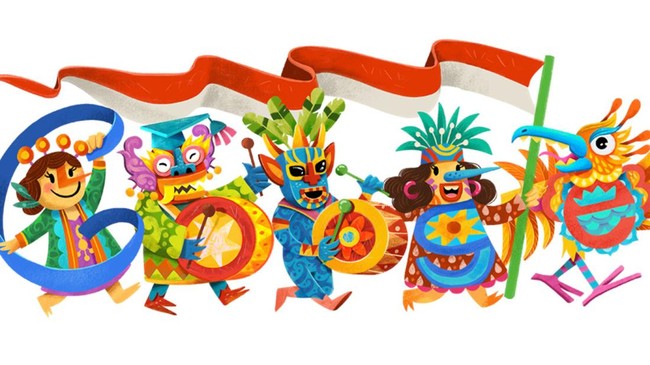 Parade Garuda Hiasi Google Doodle untuk Perayaan Kemerdekaan Indonesia