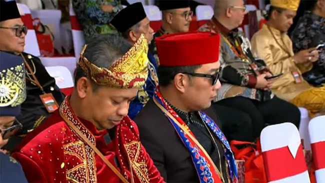 Ridwan Kamil ungkap argumen pilih baju Betawi saat menghadiri upacara HUT ke-79 RI di IKN pada Sabtu (17/8).