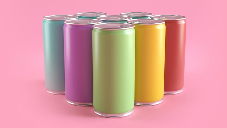 Ilustrasi kaleng atau minuman berenergi