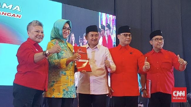 Airin Rachmi Diany resmi diusung oleh PDIP sebagai calon gubernur di Pemilihan Gubernur (Pilgub) Banten 2024.