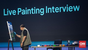 FOTO: SBY Live Painting di Pertamina Creativepreneur Summit 2024