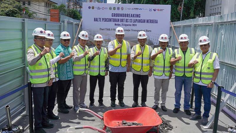 Bobby Nasution dan Kemenhub Groundbreaking Halte Percontohan BRT Medan