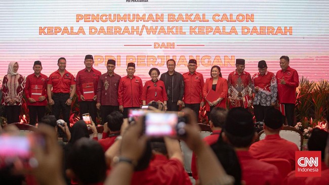 DPP PDIP mengumumkan calon kepala wilayah dan wakil kepala wilayah gelombang tiga, salah satunya untuk Provinsi Jawa Tengah. Berikut daftar lengkapnya.