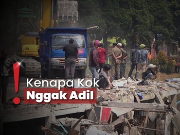 Momen Penggusuran PKL di Puncak Bogor, Pedagang Luapkan Amarah