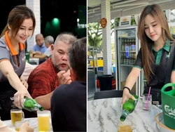 Wanita Penjual Minuman Ini Dipuji Karena Kecantikannya