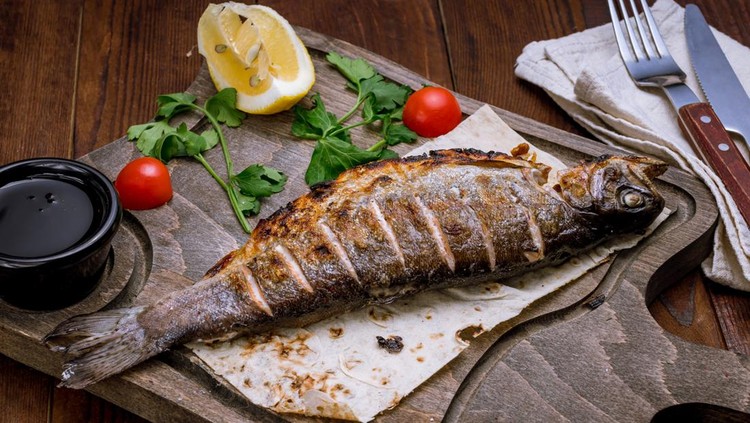 Ilustrasi ikan bakar Ilustrasi ikan bakar