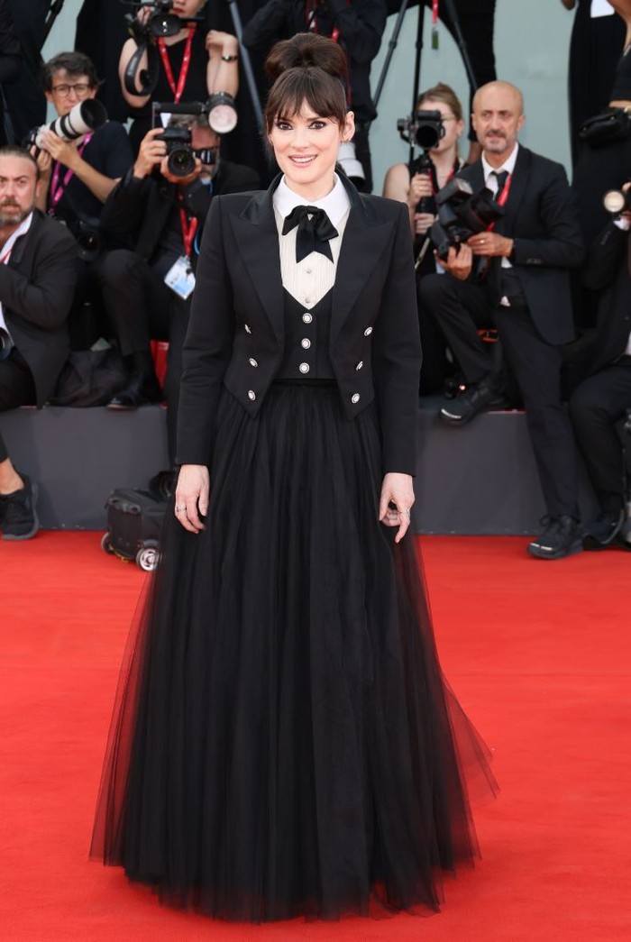 VENICE, ITALY - AUGUST 28: Winona Ryder attends the red carpet for 