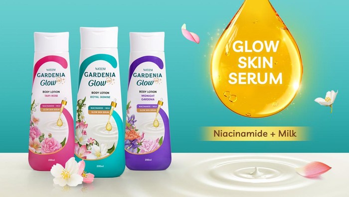 Gardenia Glow Serum Lotion dengan Glow Skin Serum