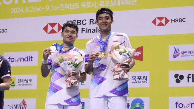 Ekspresi Kegembiraan Leo/Bagas Meraih Gelar Perdana di Korea Open 2024