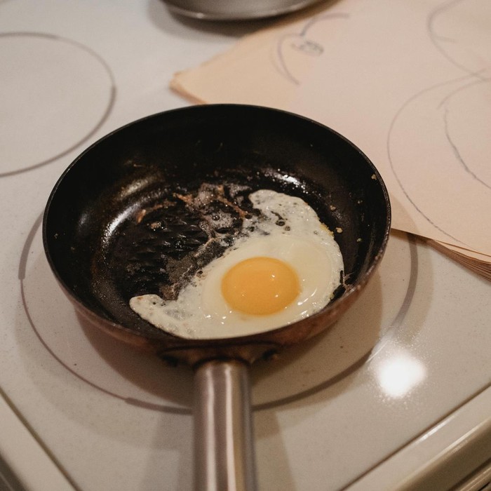 Ilustrasi memasak telur
