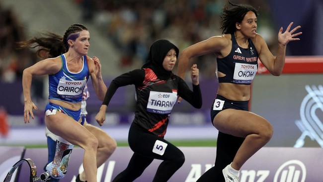 Karisma Evi Tiarani mengaku terkejut usai memecahkan rekor pada nomor 100 meter putri T42 di Paralimpiade Paris 2024, Minggu (8/9) dini hari WIB.