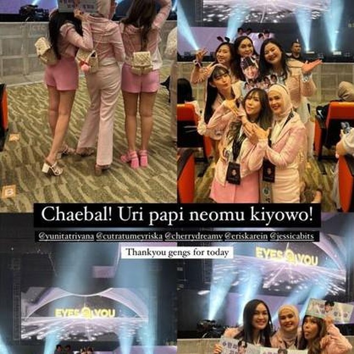 <p>Dalam unggahan tersebut, mereka mengaku sebagai Hong Hae In, karakter yang menjadi lawan main Kim Soo Hyun di drama <em>Queen of Tears</em>. "Para hae in siap bertemu @soohyun_k216.(Foto: Instagram @cutmeyriska, @cherly7uno, dan @eriskarein)<br /><br /><br /></p>
