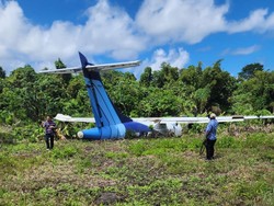 Momen Menegangkan Trigana Air Gagal Lepas Landas-Tergelincir 1,2 Km