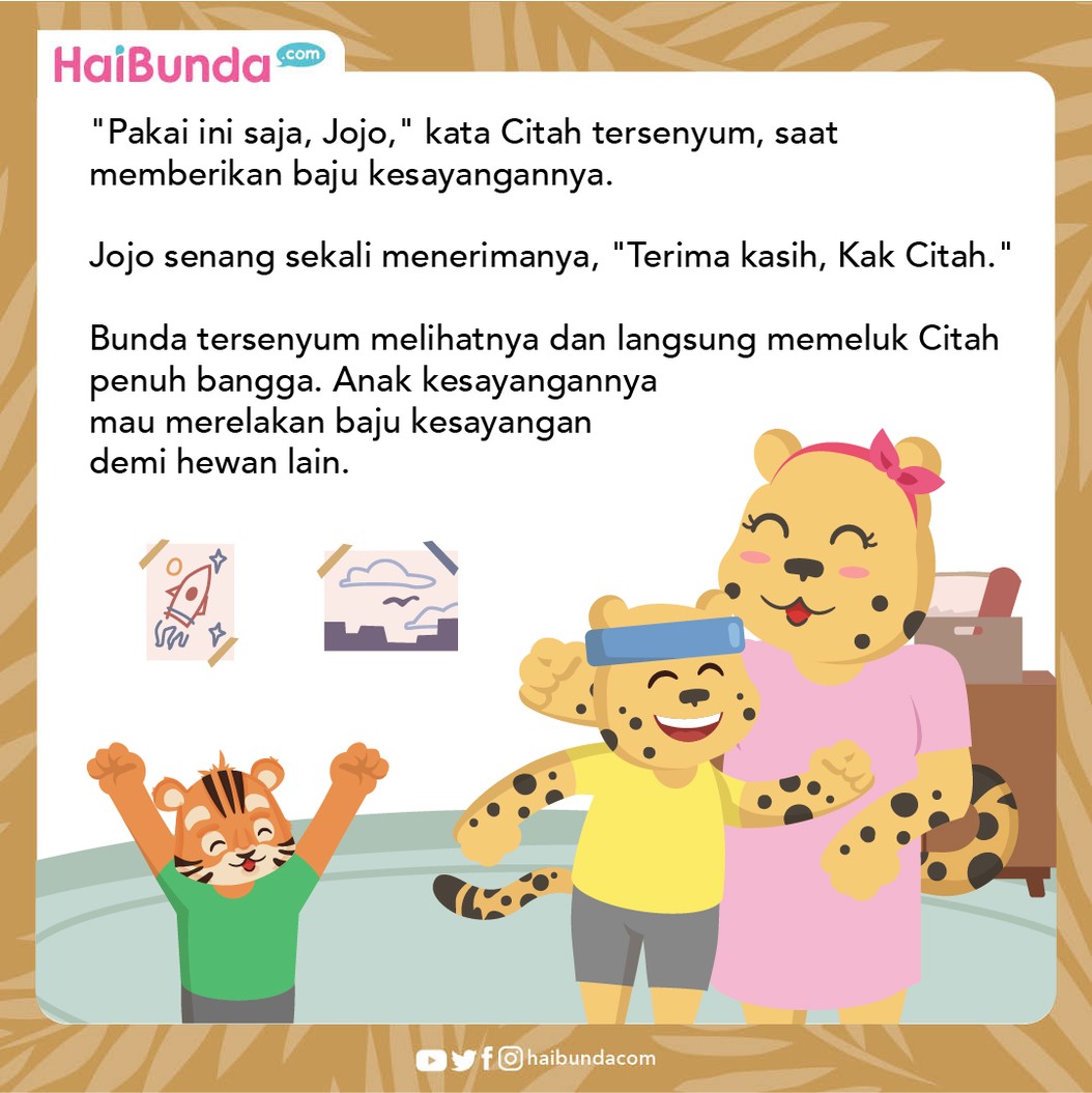 Citah memiliki baju kesayangan, yaitu kaos bergambar bola. Ia terus memakainya meski sudah kekecilan, dan tak mau menyumbangkan ke yang lain. Simak ceritanya.