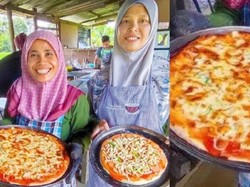Menarik Perhatian! Kedua Istri dari Pria Ini Akur Jualan Pizza Bersama