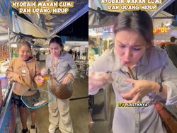 Ayu Ting Ting Cicip Cumi dan Udang Hidup di Bangkok, Ini Komentarnya