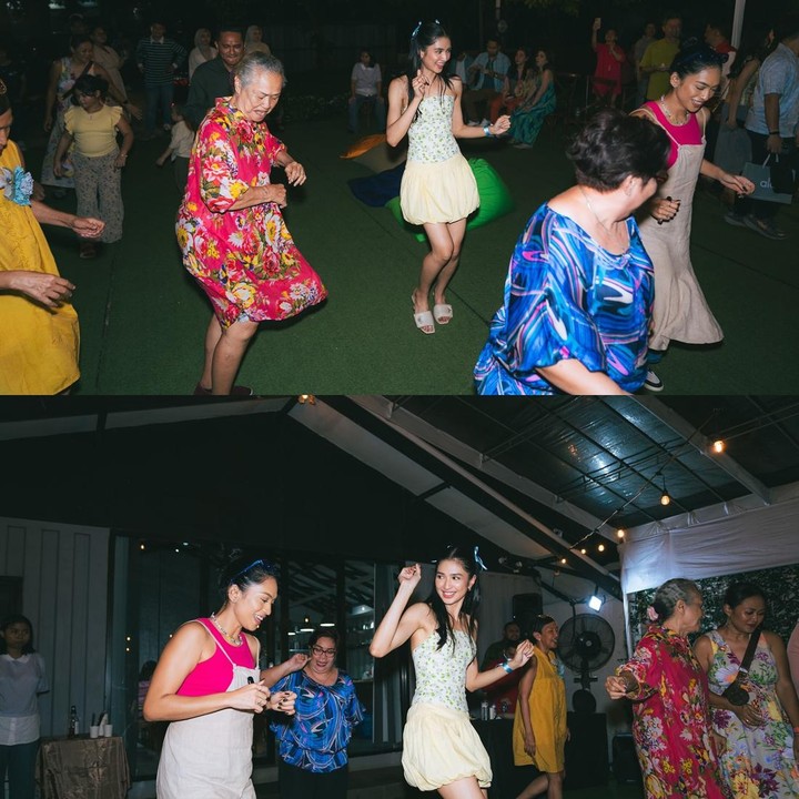 <p>Keseruan semakin terasa ketika pesta memasuki waktu malam hari. Mikha Tambayong dan para tamu tampak asyik berdansa diiringi alunan musik. (Foto: Instagram @miktambayong)</p>