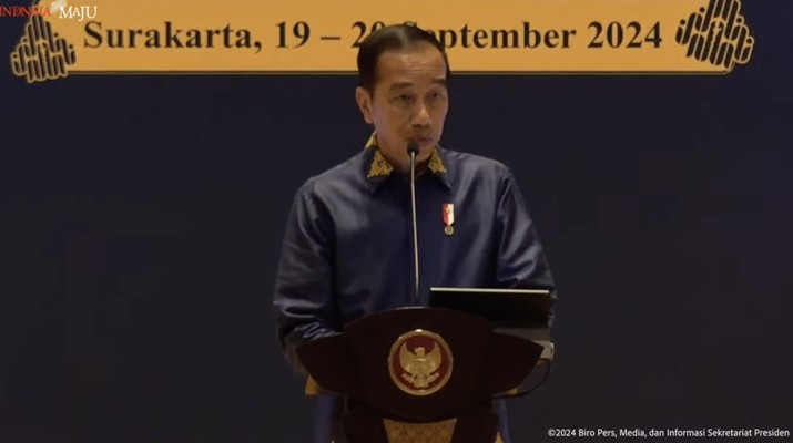 Presiden Jokowi Resmikan Pembukaan Kongres ISEI & Seminar Nasional 2024, Surakarta,19 Sep 2024. (Tangkapan layar Biro Setpres RI)